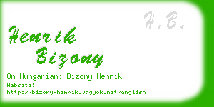 henrik bizony business card